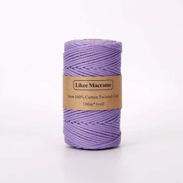 Hilo de macramé 3 mm púrpura 100m - Mi Macramé